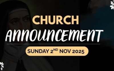 Announcement for Sunday 2nd Nov 2025